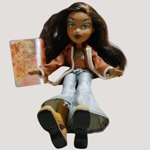 Sasha Doll Bratz MGA 2001 Brown Hair Beige Boots Faux Leather Jacket Collectible
